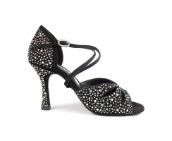 PORTDANCE Clara Black Nubuck & Crystals