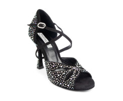 PORTDANCE Clara Black Nubuck & Crystals